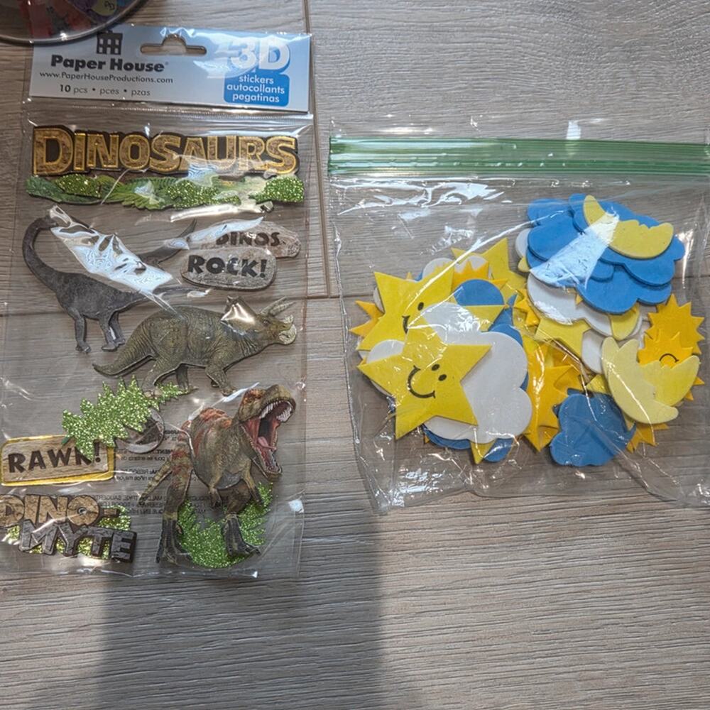 3d foam shapes and 3d dinosaur stickers for crafts scrapbooking